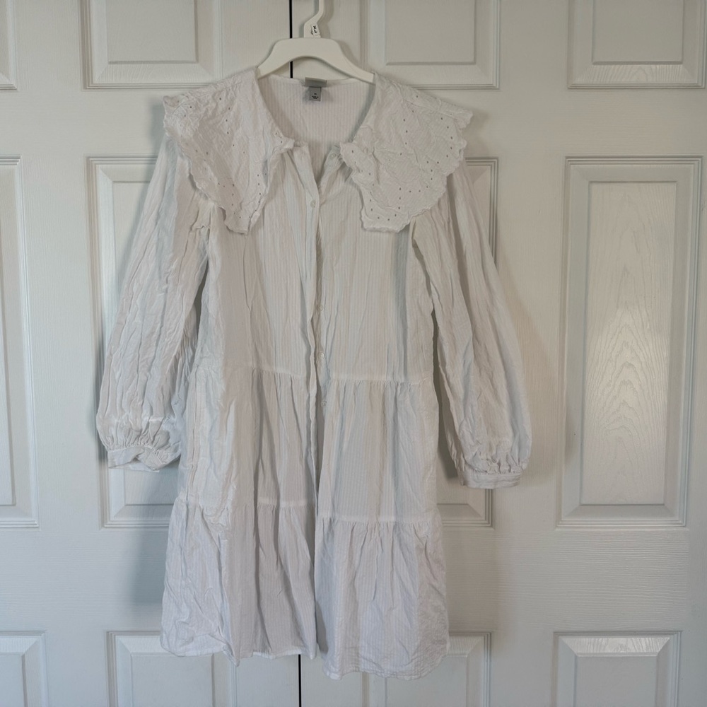 a new day White Dress with Eyelet Collar